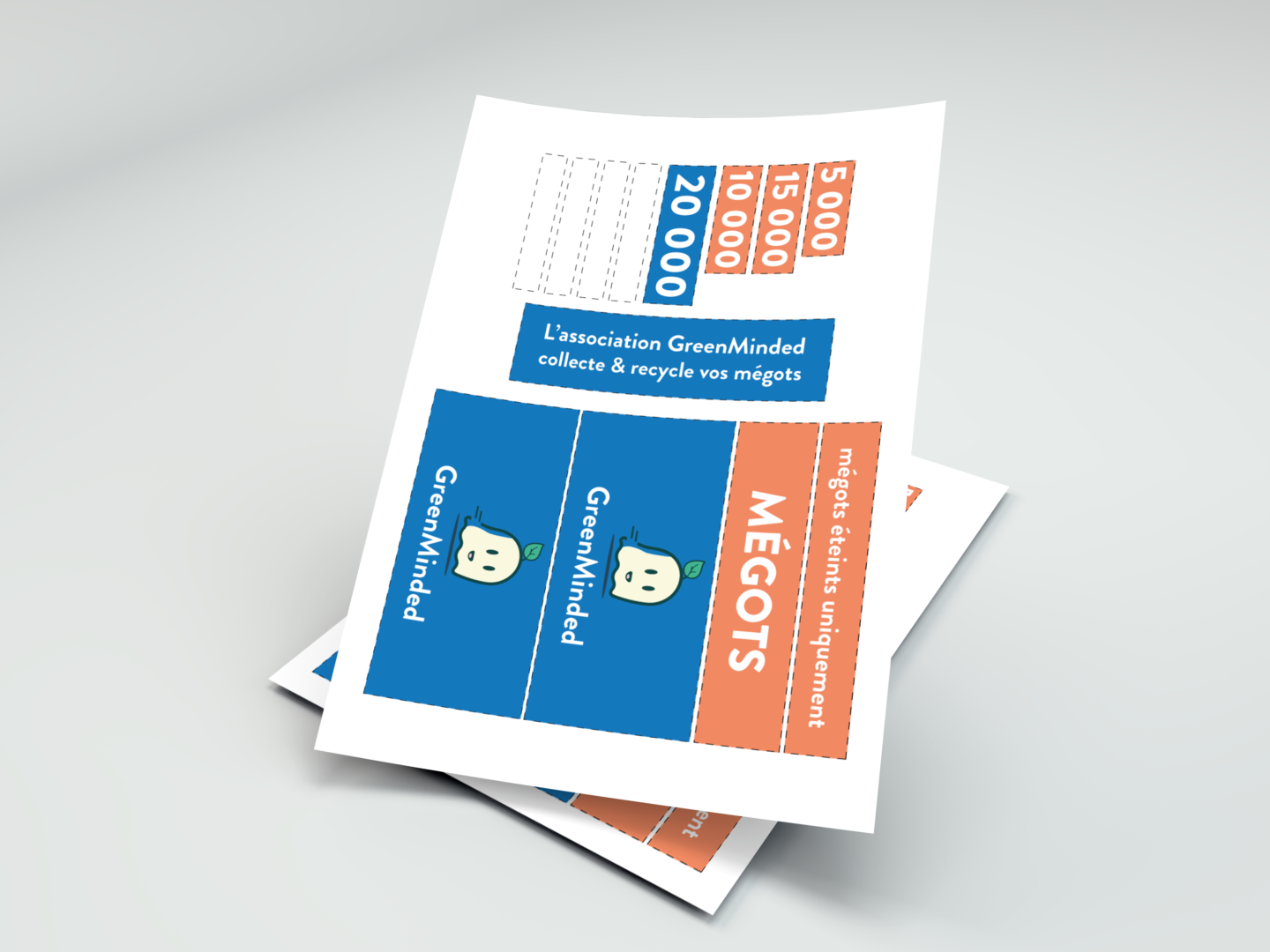 Planche stickers tube plexiglass Collecte recyclage mégots de cigarettes - GreenMinded