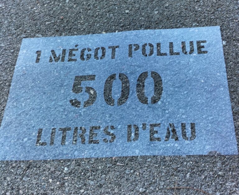 Pochoir 1 mégot pollue 500 litres d'eau (4)