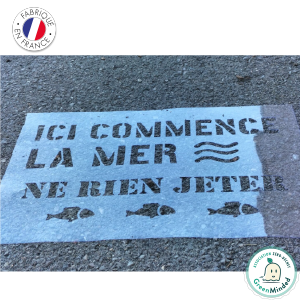 Pochoir Ici Commence la Mer - sensibilisation sur la pollution des eaux pluviales