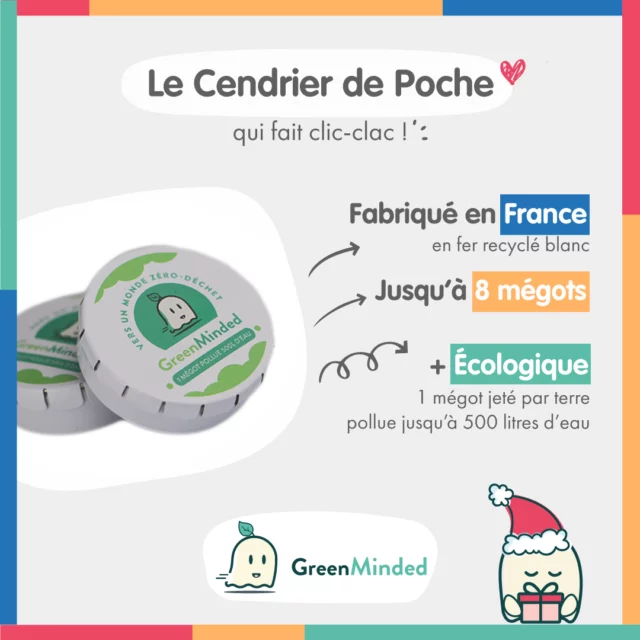 ➡ Commandez au pour une livraison avant Noël 😊 :  https://www.greenminded.fr/produit/cendrier-de-poche-greenminded/Vos achats financent nos projets de sensibilisation associatifs🌿🦔 : https://www.greenminded.fr/